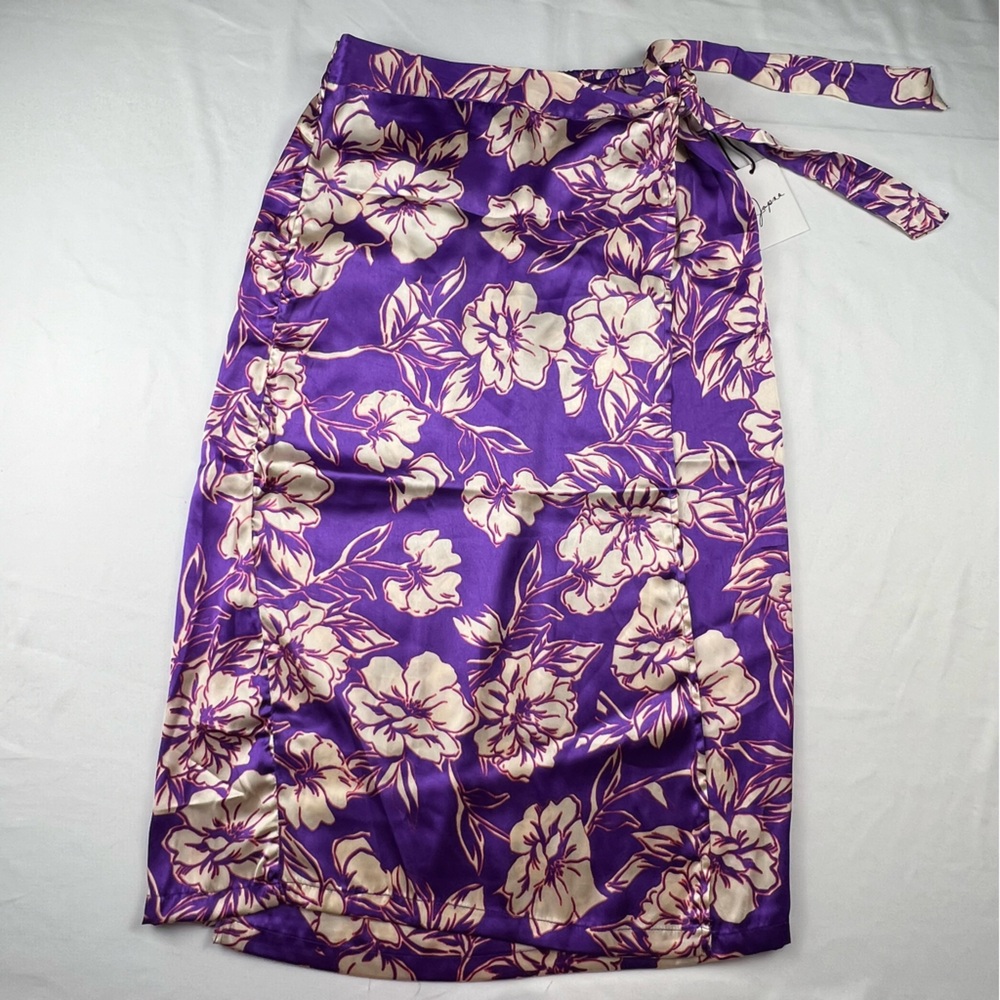 Japna - Women’s Wrap Skirt - Large - Purple Flowers - NWT